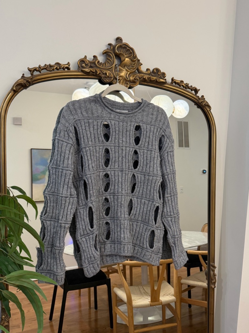 Zara Gray Cut Out Sweater - Picture 5 of 8
